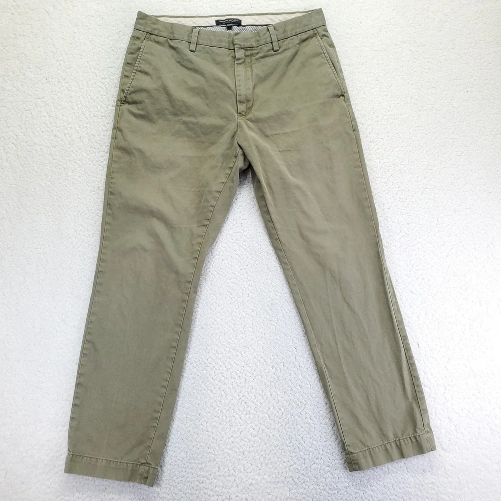 Banana Republic Emerson Chino Pants Mens 32x30 Olive Green Straight Leg Cotton